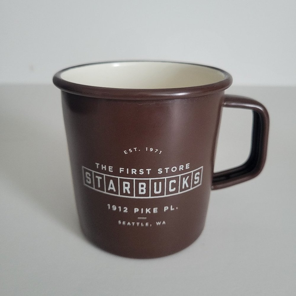 Starbucks The First Store 1912 Pike Place Enamel Coffee Mug